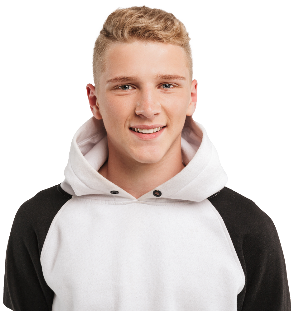 Male student wearing hoody