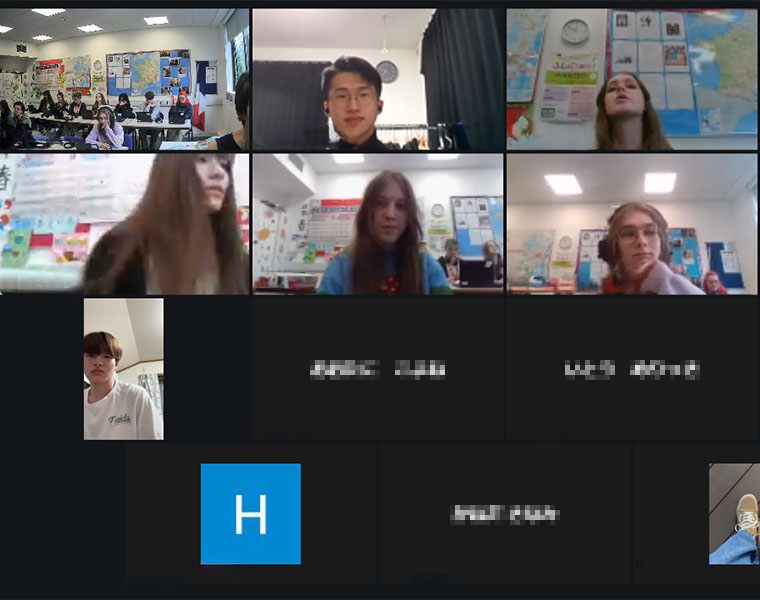 Screenshot of the Japanese university zoom call.