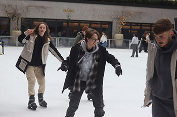 Photograph of students ice skating