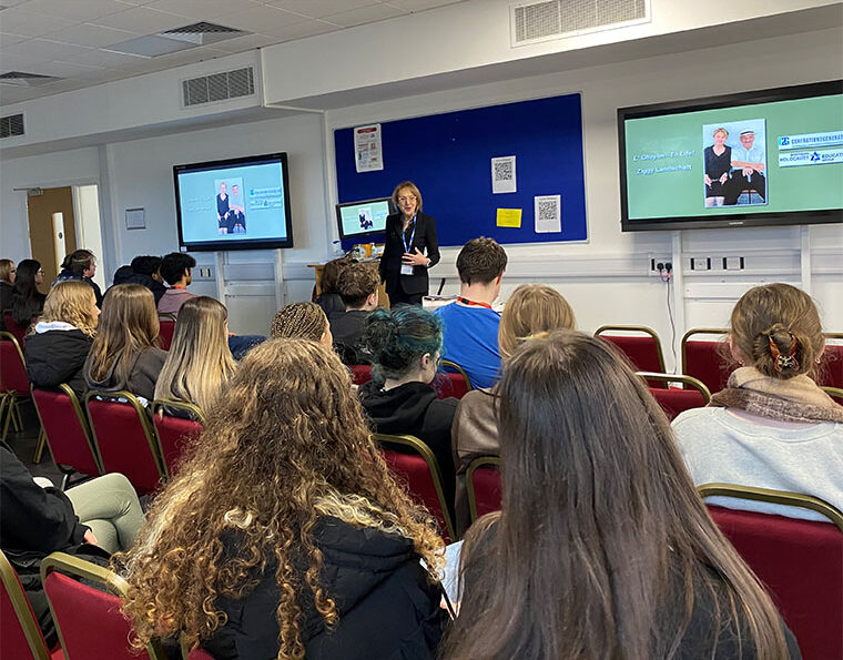 Photograph of Guest Leah Burman talks about her parents experience of the Holocaust