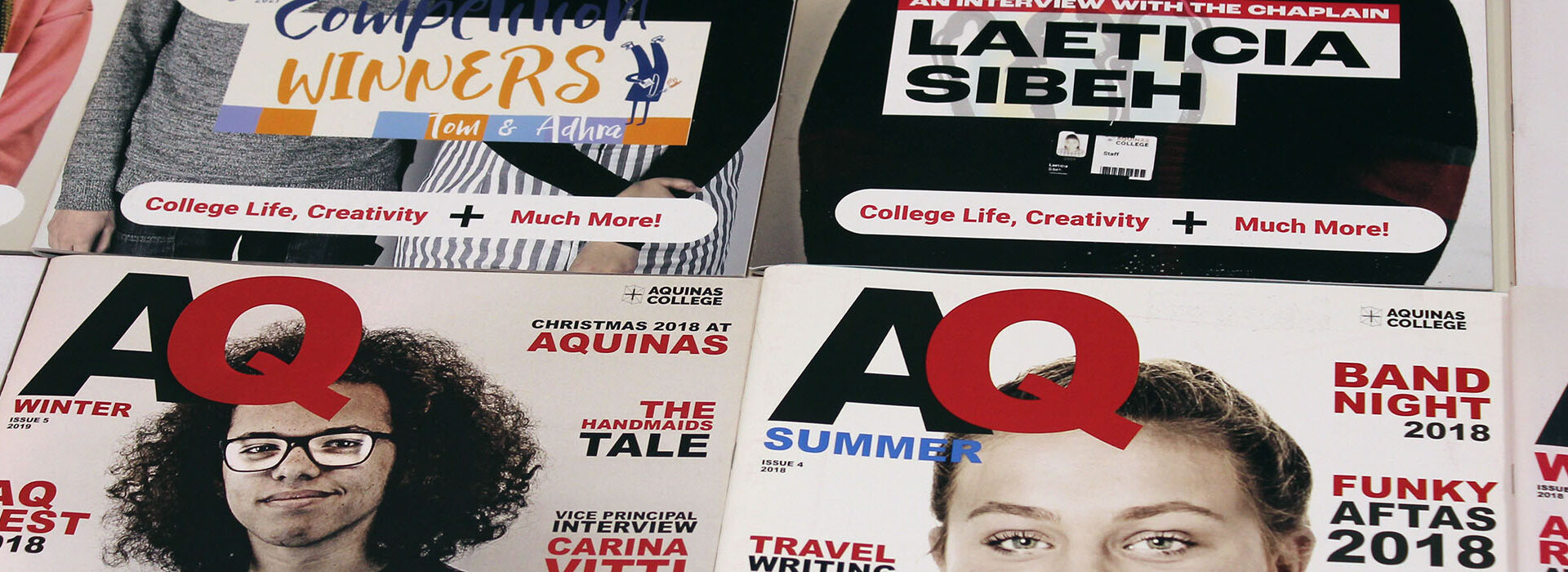 Photograph of AQ Magazines.