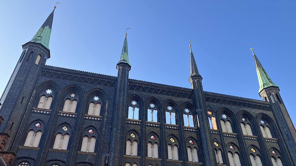 Photograph of a section of Luebeck town hall