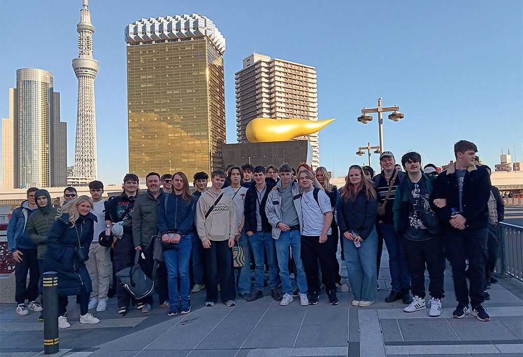 Photograph of a group of students in Tokyo.